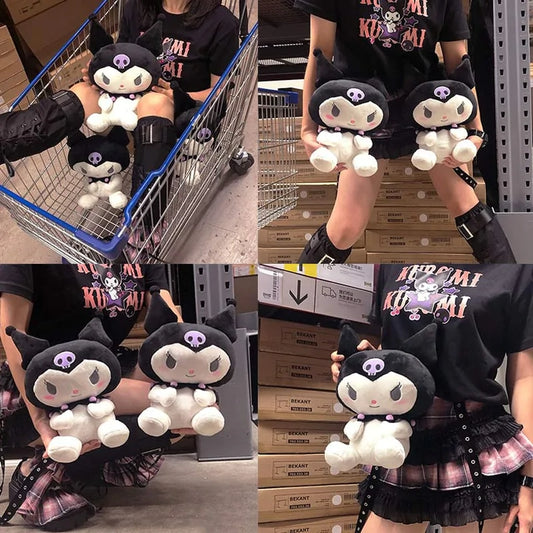 "Peluche Kuromi de 32 cm: Estilo JK japonés, serie de muñecas de felpa suave para niñas"