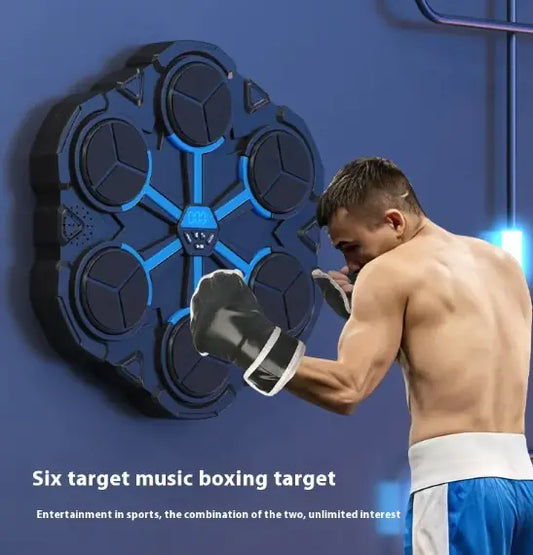 Máquina de boxeo musical para adultos y niños, entrenador inteligente de boxeo Bluetooth con guantes de boxeo, máquina de montaje en pared de boxeo con LED, equipo de entrenamiento de objetivo