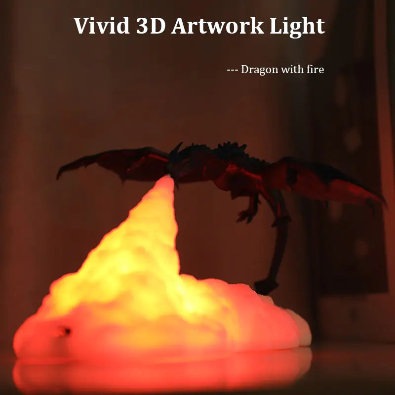 **"Lámpara LED de Dragón Impresa en 3D: Ilumina tu Espacio con Magia y Fantasía"**