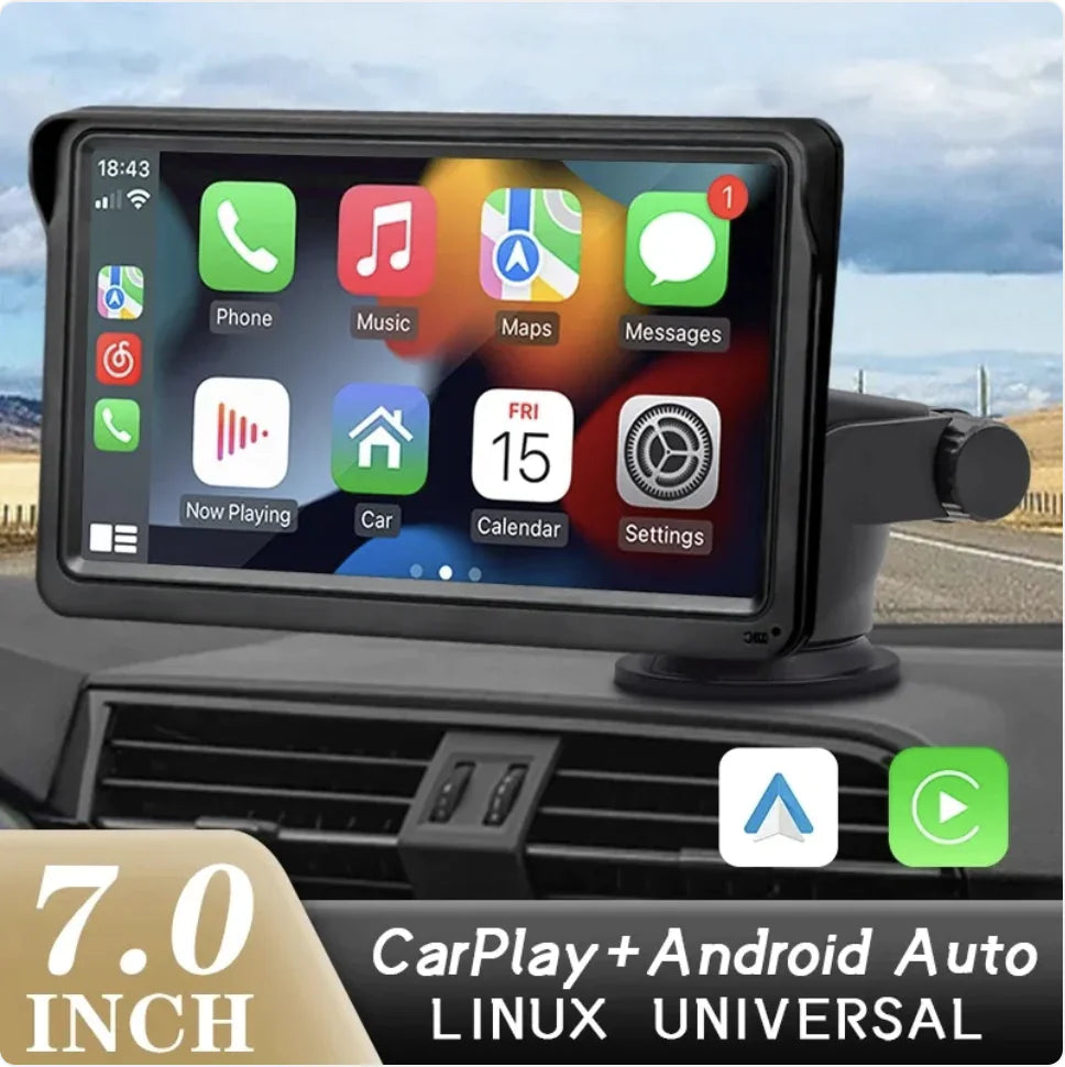 **"Pantalla para Auto de 7 Pulgadas con Soporte para CarPlay Inalámbrico: Conectividad y Estilo al Volante"**